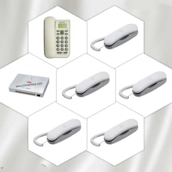 IKE 8-Line Intercom with 6-Telephone Set Package